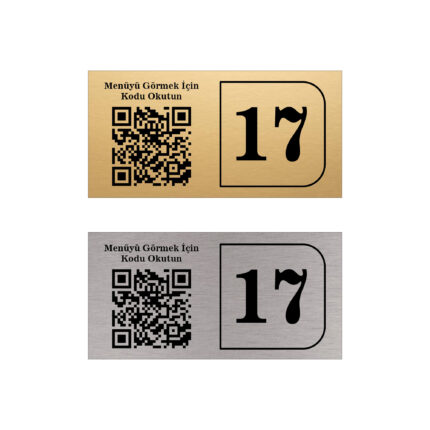 QR Menü Metal Masa Numarası 3